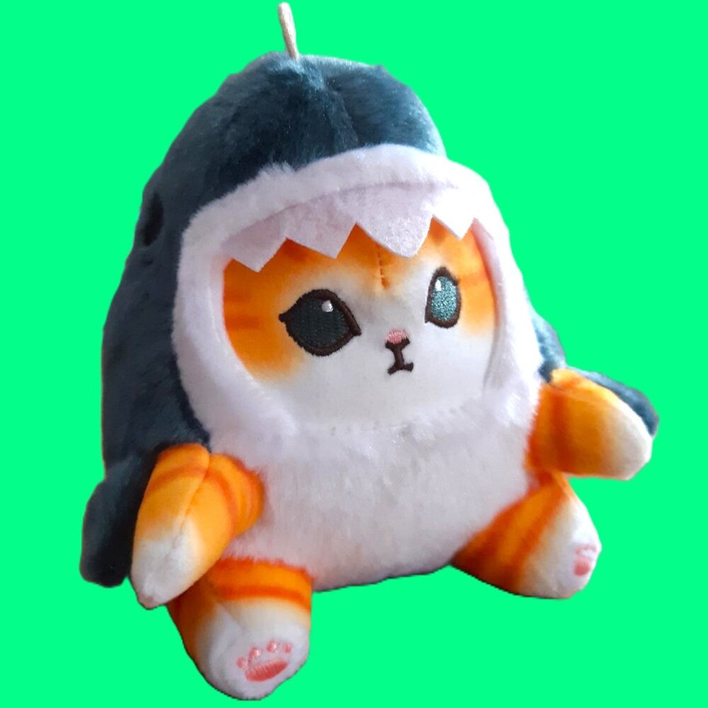 Mofusand shark-cat plush toy - 13cm - keychain / purse accessory - Japan